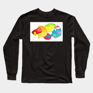abstract in yellow and blue Long Sleeve T-Shirt